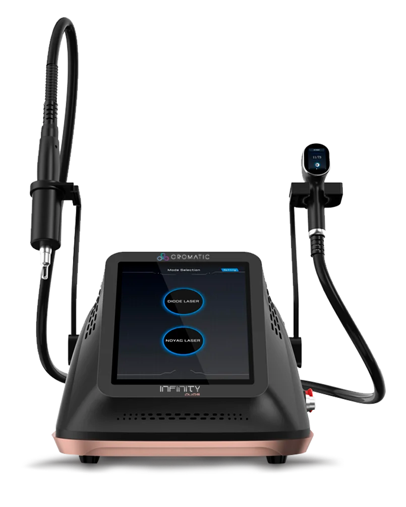 Infinity Duos da Cromatic com os aplicadores de laser de diodo 4D e laser Q-Switched